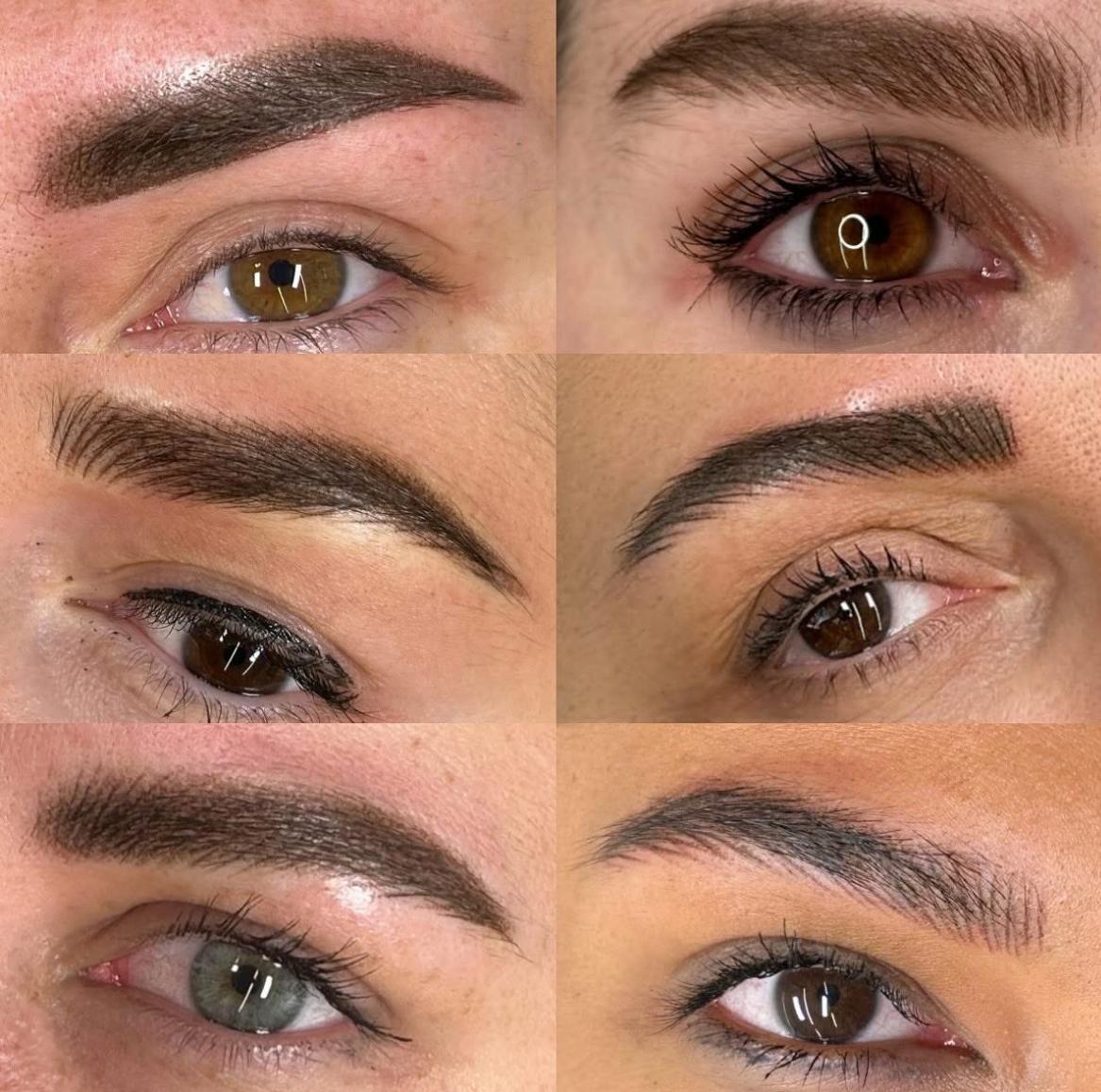 Dettagli di sopracciglia ed eyeliner realizzati con la dermopigmentazione nello studio di Pordenone